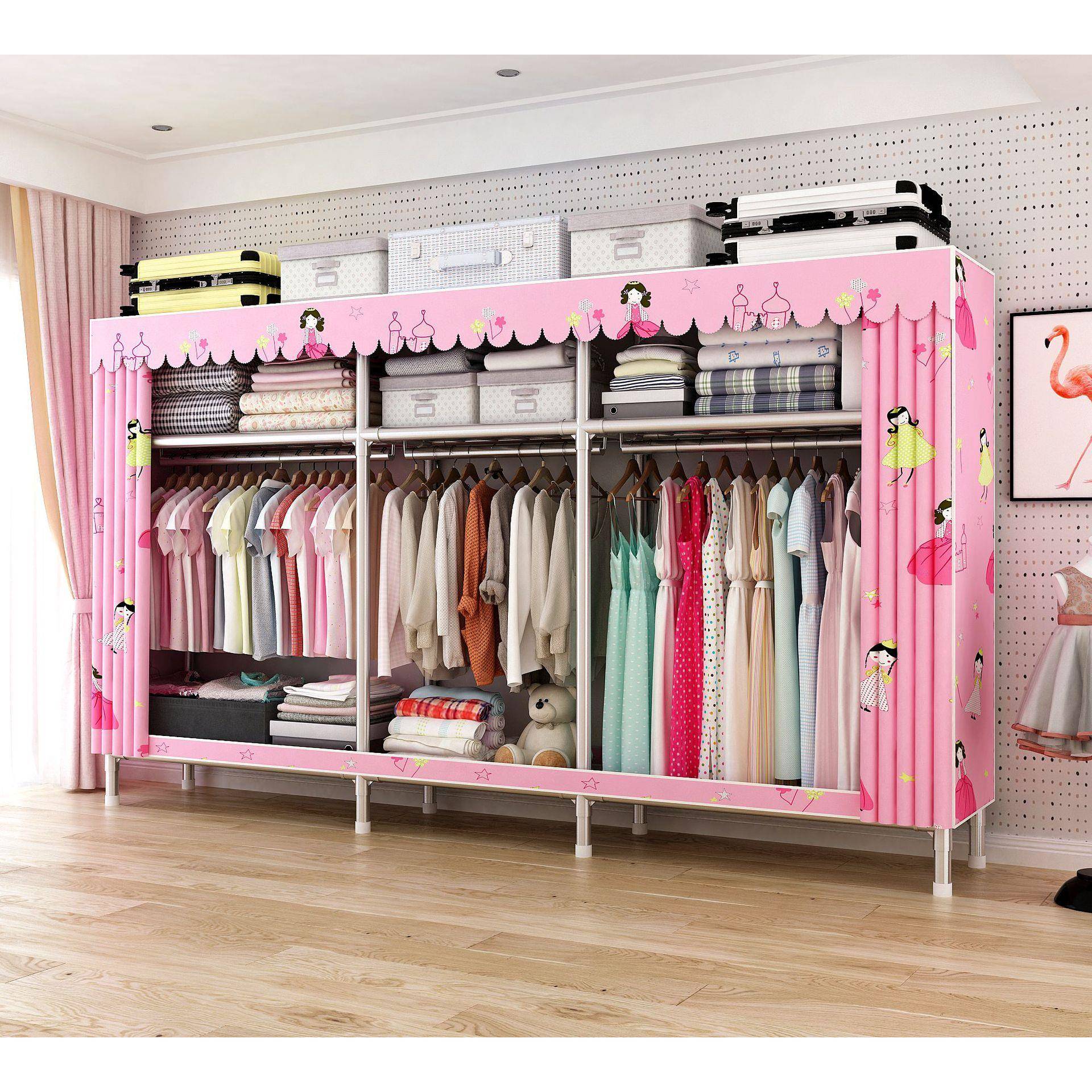 25MM加粗加厚管铝合金接头衣柜现代简易衣柜G系列