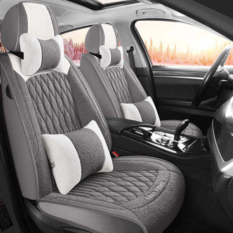 汽车坐垫冬季新款毛绒座垫套全包围卡通座垫冬天保暖车垫加厚座垫