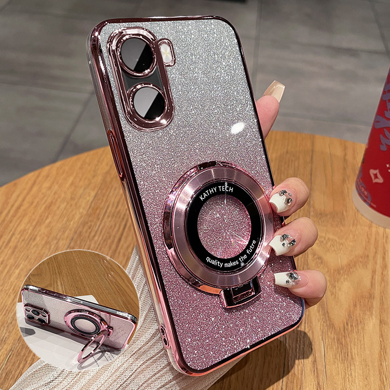 适用OPPOA6c/A6x闪粉带支架壳图片