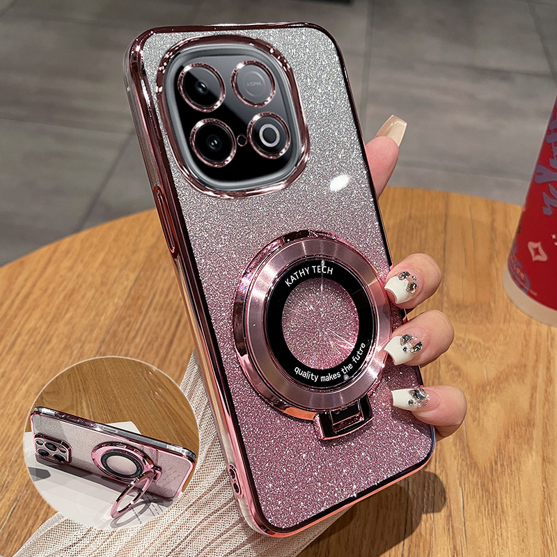 适用iqooz10turbo/pro闪粉支架壳