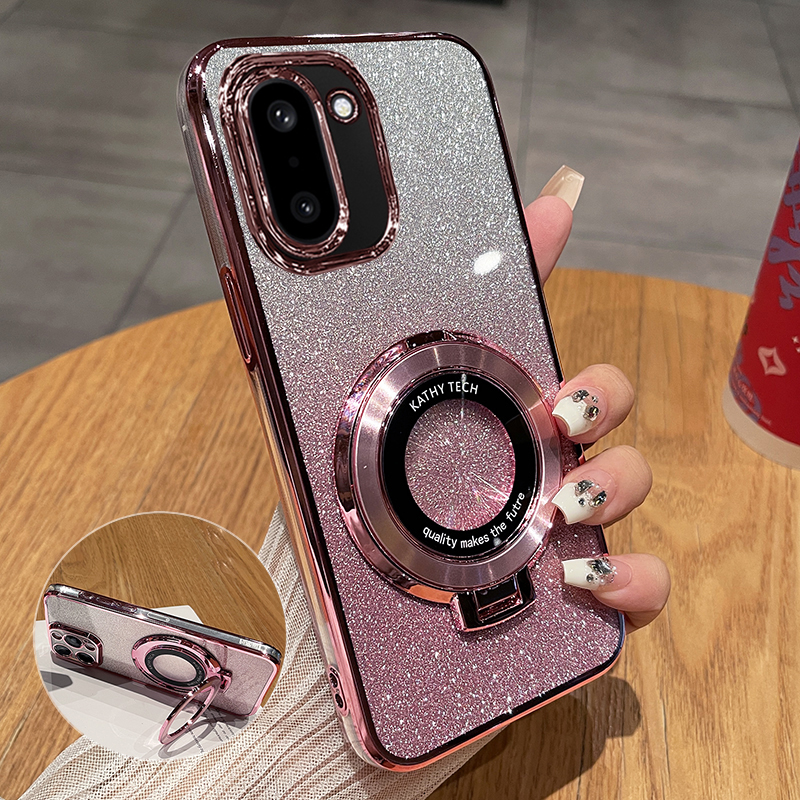 适用一加Ace6T闪粉带支架手机壳