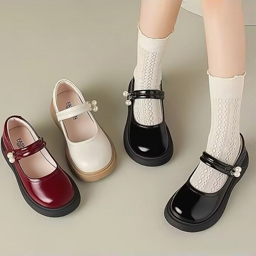 开学季女童黑色皮鞋学生玛丽珍鞋