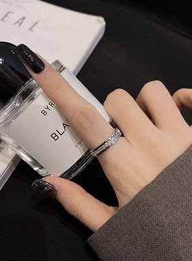 戒指女粗胖手大号超好看的戒指女学生党适合手指粗的戒指合金小众