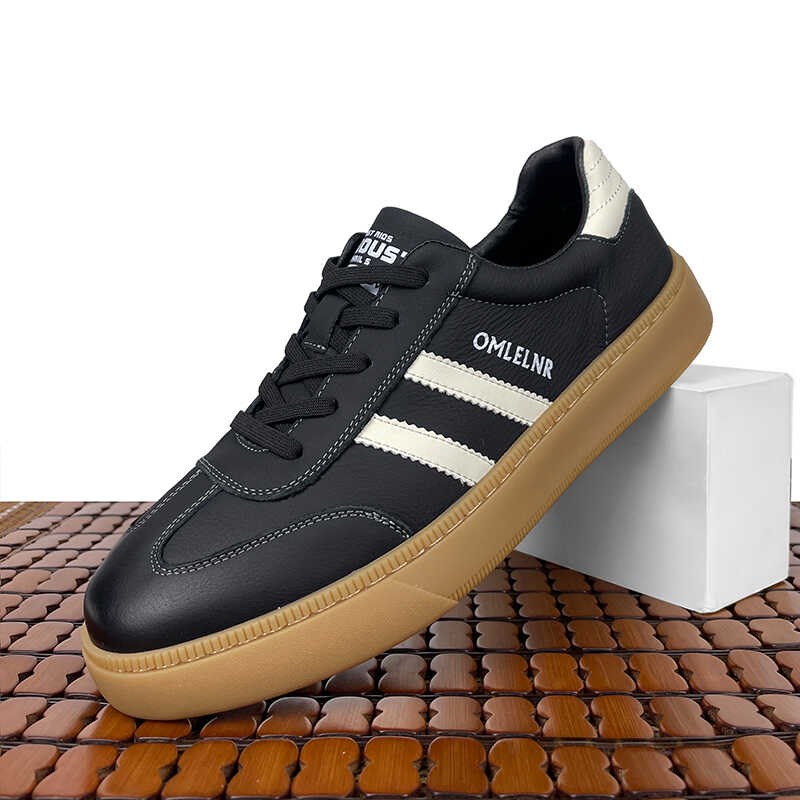 板鞋男2024新款真皮透气柔软舒适时尚休闲鞋青年潮流百.搭运动男