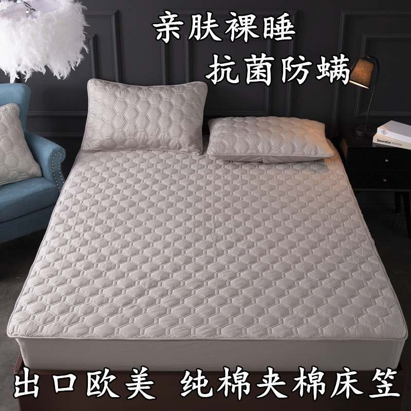 100%纯棉床笠单件全棉夹棉床罩0.9/1.2/1.35/1.5x1.9/1.8Xx2.2/2