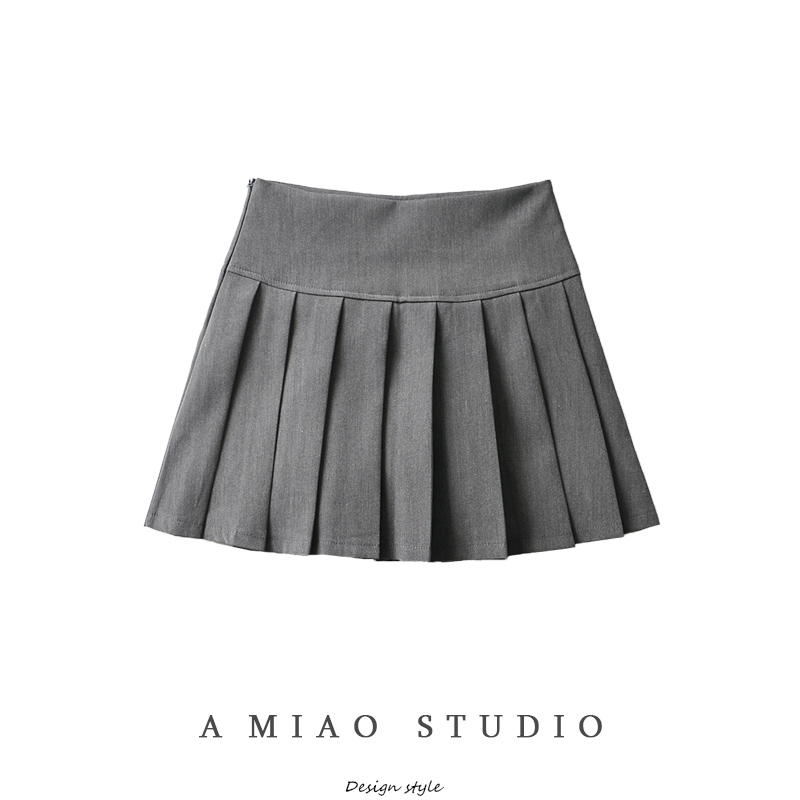 经典百搭高腰百褶裙学院风减龄气质防走J光百褶半身裙A字裙短裙女