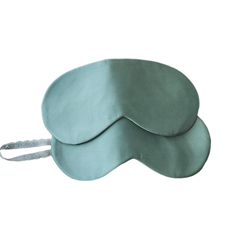 【HL沉静的黛绿色】助眠美肤轻柔不压眼简约双面素色挂耳真丝眼罩