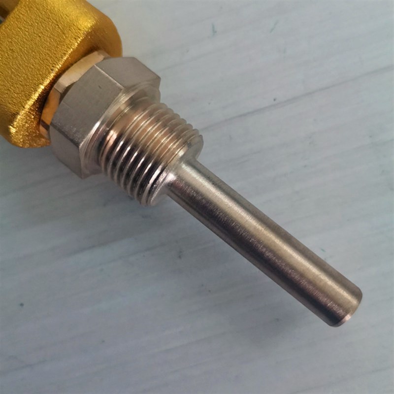 V型温度计金属套 船用温度计0-100度 管道用温度计空调温度计