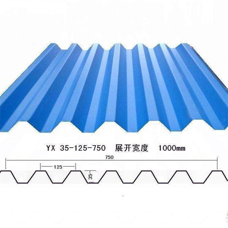 定制750压型彩钢板 屋面围挡用 1米压750型瓦 海蓝彩钢瓦,基础建材,屋顶装饰瓦,淘宝优惠券,粉丝福利购,淘宝优惠卷