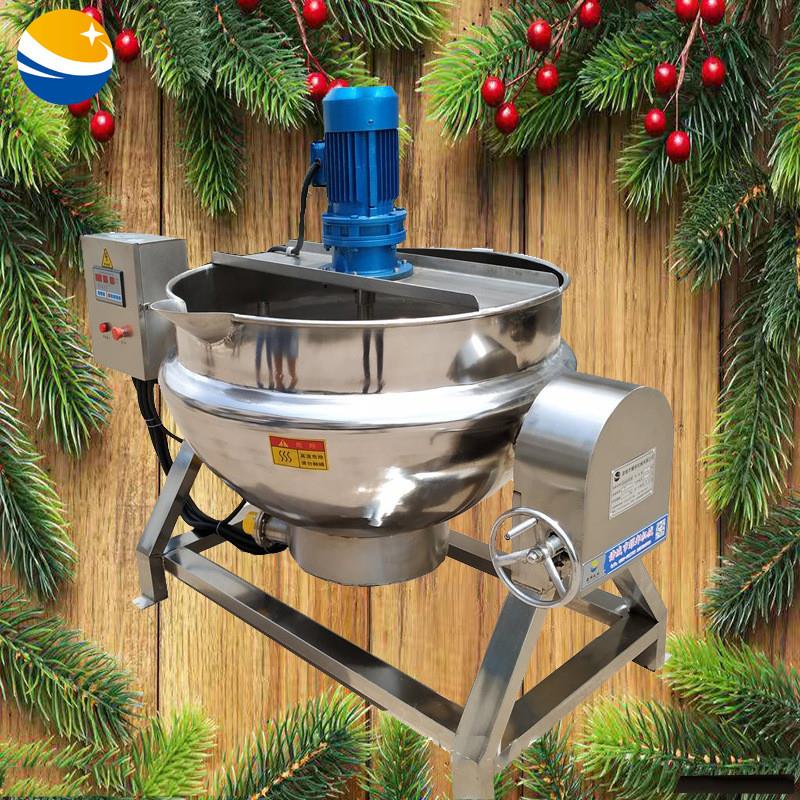 带电机自动搅拌莲蓉馅锅 不锈钢煮豆瓣酱机器 免人工炒调味料设备