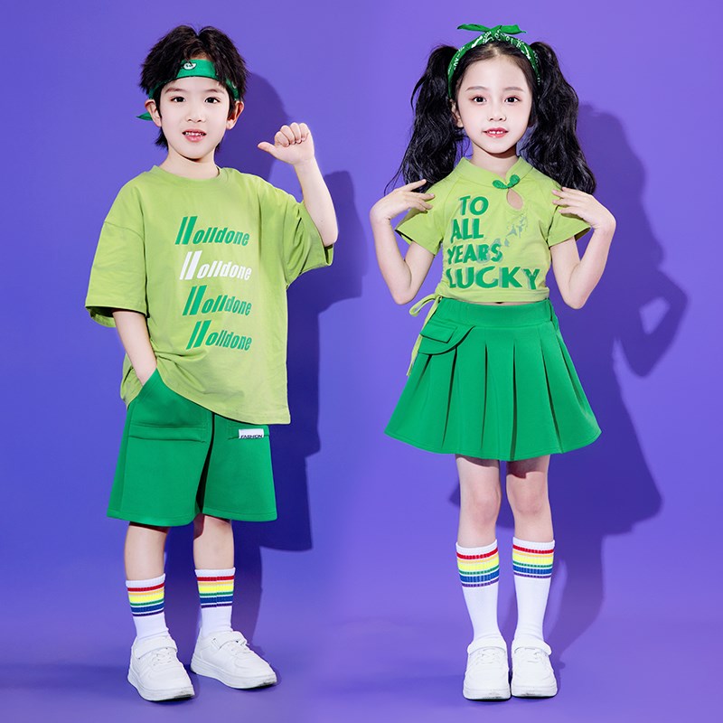 六一儿童嘻哈街舞潮服爵士舞蹈套装幼儿园班服小学生啦啦操演出服