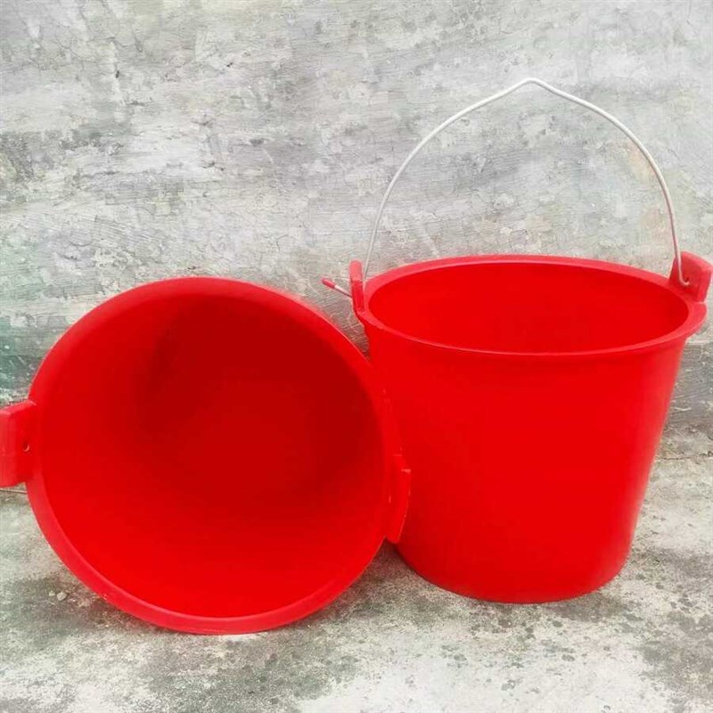 摔不烂加厚牛筋桶熟胶桶25升大水桶水桶塑料洗车桶手提桶圆形红色
