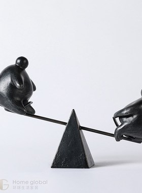 悦生活软装设计师样板房人物雕塑客厅办公室柜子玄关桌面装饰摆件