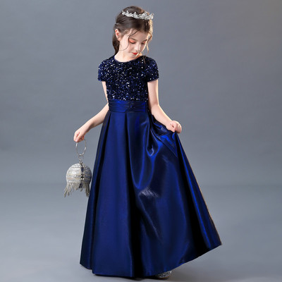 2021六一儿童礼服公主裙女童主持长款钢琴演奏高端洋气走秀晚礼服