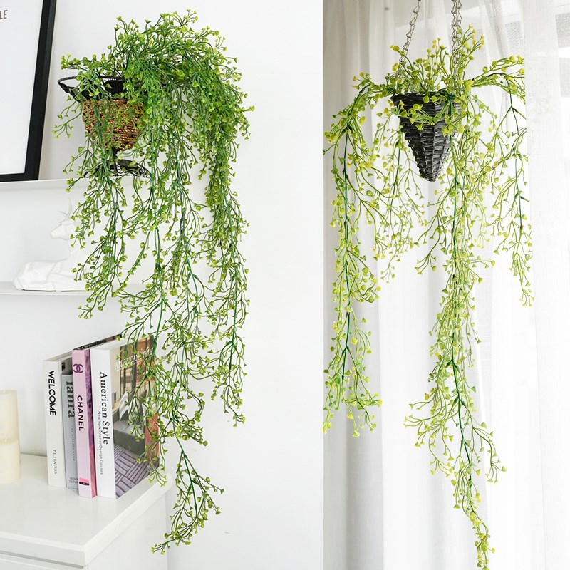 简约编织吊篮壁挂花盆家居悬挂花篮柳编藤编绿植吊挂咖啡厅装饰品