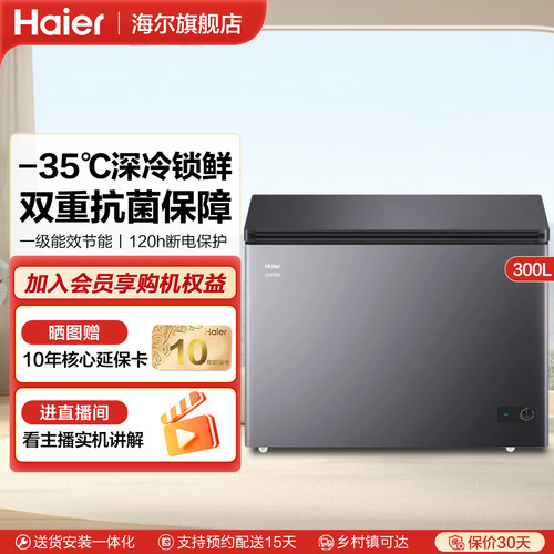 海尔冰柜商用家用卧式大容量冷柜