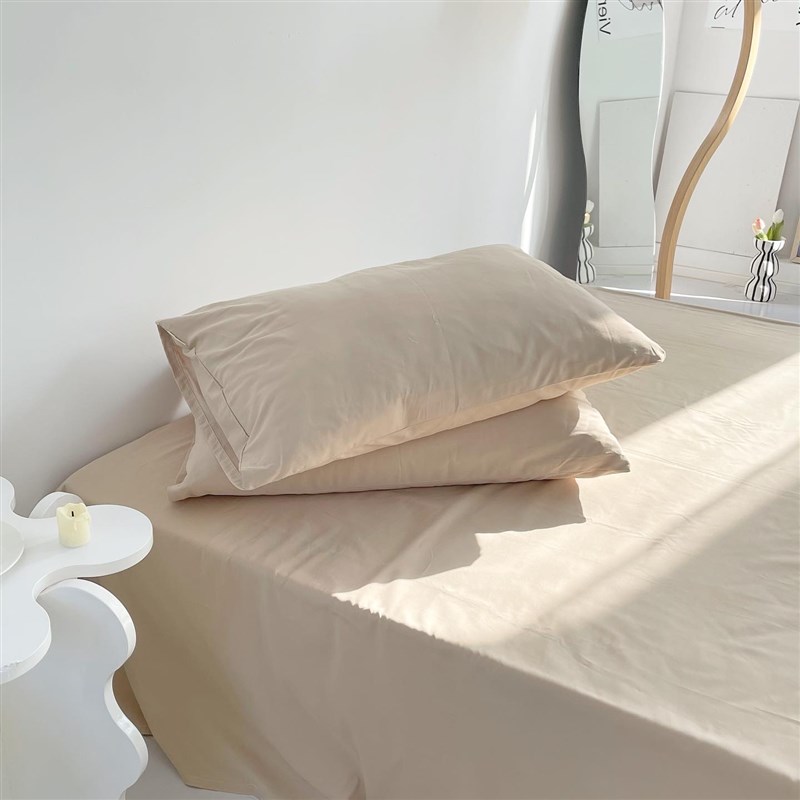 睡一觉就好了盐系奶茶色50支全棉磨毛三四件套床单被套秋冬享受