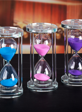 沙漏计时器30 60分钟一小时儿童学生时间管理玻璃漏斗漏沙流沙瓶