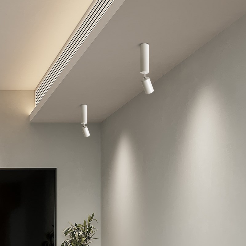 创意led明装射灯长筒可调角度家用餐厅背景墙照画吸顶式旋转射灯