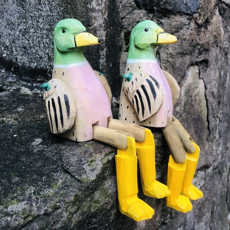 手工雕刻椴木吊脚鸭子桌面摆件家居饰品木质工艺摆饰木艺复古杂货,家居饰品,桌面摆件,淘宝优惠券,粉丝福利购,淘宝优惠卷