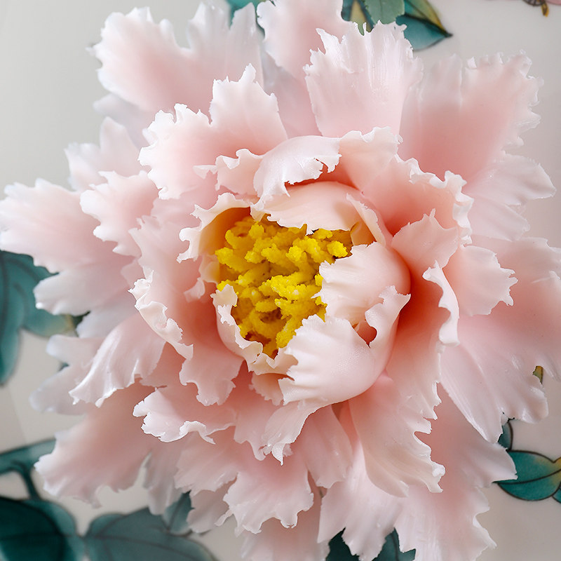 东方泥土《国色天香》手绘挂盘 陶瓷手工牡丹花摆件乔迁新居礼品,家居饰品,装饰摆件,淘宝优惠券,粉丝福利购,淘宝优惠卷