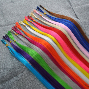 70cm长挑染彩色接发片彩虹棒棒发舞会表演装扮无痕隐形接发束16色
