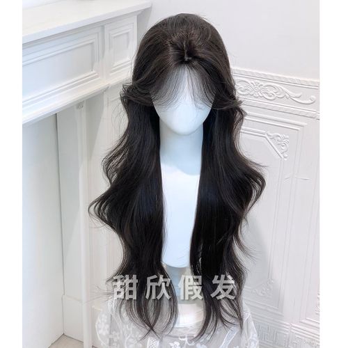 甜欣【心动讯号】新升级发丝黑茶色长卷发Lolita假发氛围感全头套