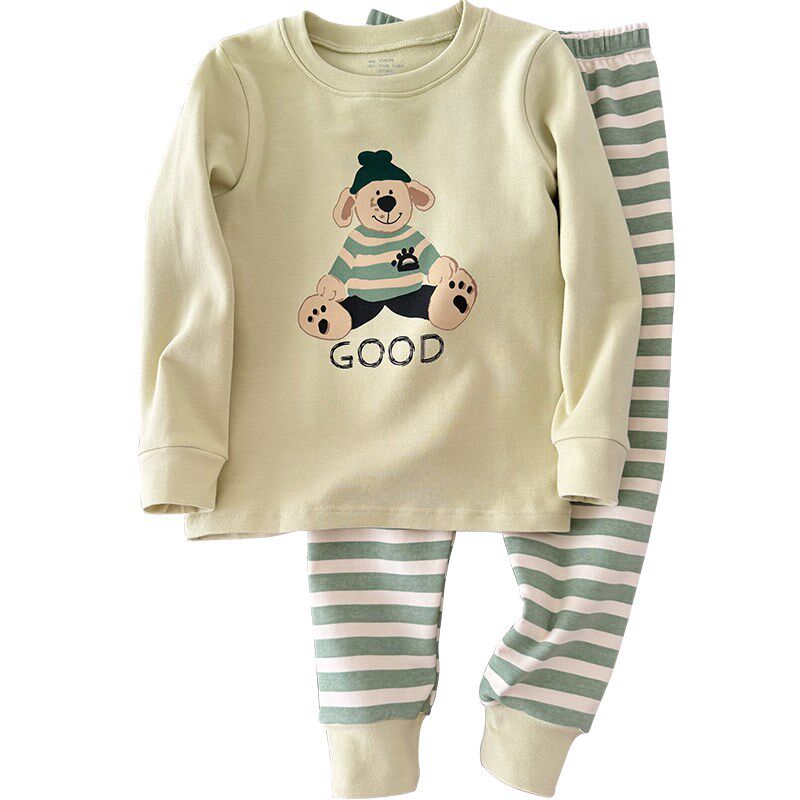 A类纯棉~男女童双面磨毛加厚保暖秋衣秋裤内衣套装儿童家居服睡衣