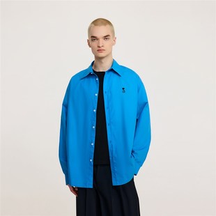 ATRY长袖衬衫女2024春秋季新款高级感休闲情侣黑色上衣衬衣外套男