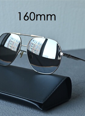 160mm男大脸加宽墨镜偏光太阳眼镜男女蓝水银太阳镜胖子胖脸不夹