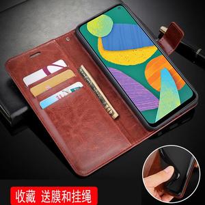 适用三星SME5260手机壳皮夹SM-E5260外壳翻盖Galaxy F52 5G保护套6.6英寸Samsung全包插卡钢化膜潮女硅胶男士