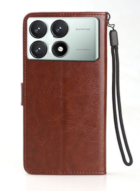 适用小米23117RK66C手机壳翻盖红米K70Pro保护套6.67英寸外壳皮夹K7OPRO磁扣K70PR0防摔K70POR男士钱包款全包