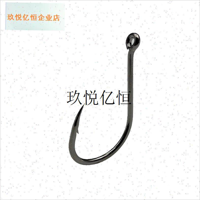 大号加粗100枚带孔鱼钩管付伊势尼H有倒刺带环带圈柄大物钩海钓,