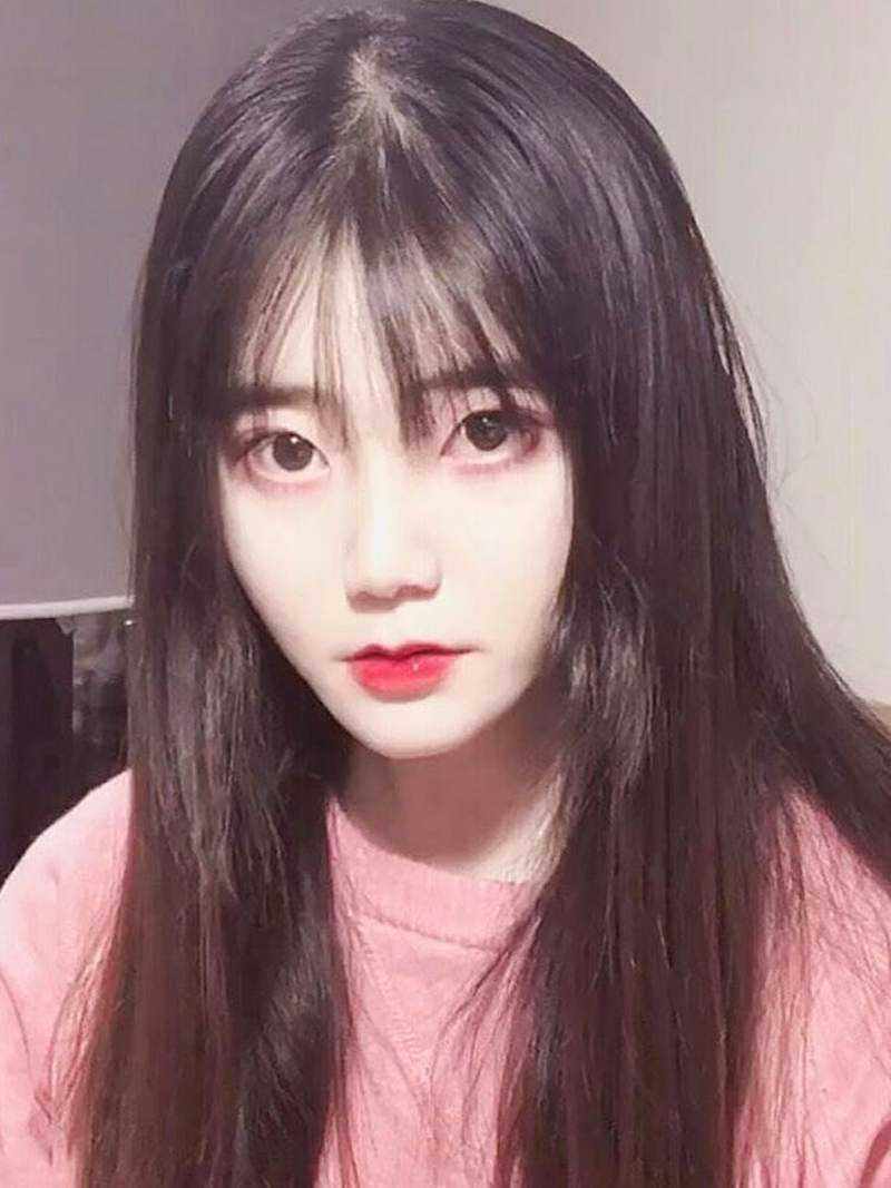 极速假发女长发圆k脸可爱新式发套逼真网红空气刘海黑长直自然全