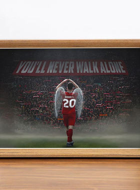 若塔YNWA你永远不会独行利物浦葡萄牙球迷纪念收藏桌面相框摆台