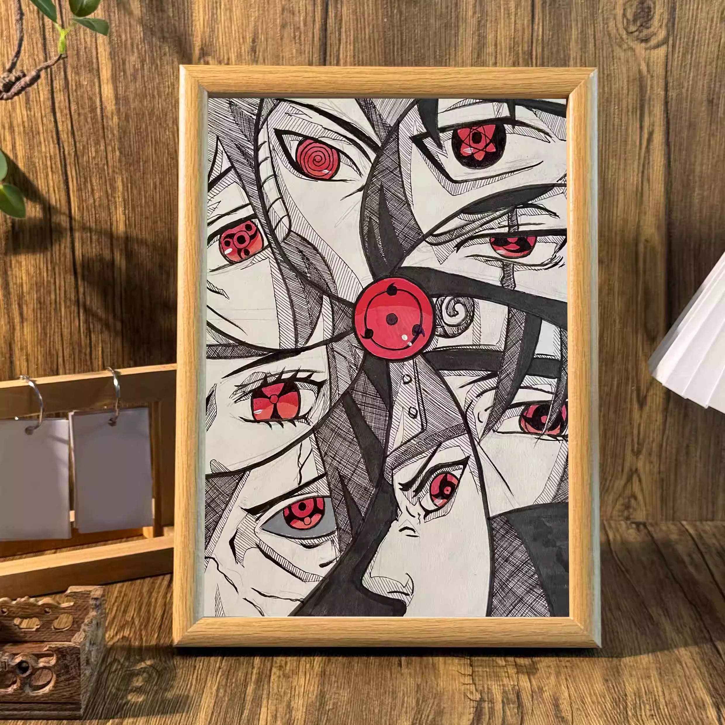 火影忍者热血动漫人物志宇智波一族写轮眼桌面相框摆台墙面装饰画