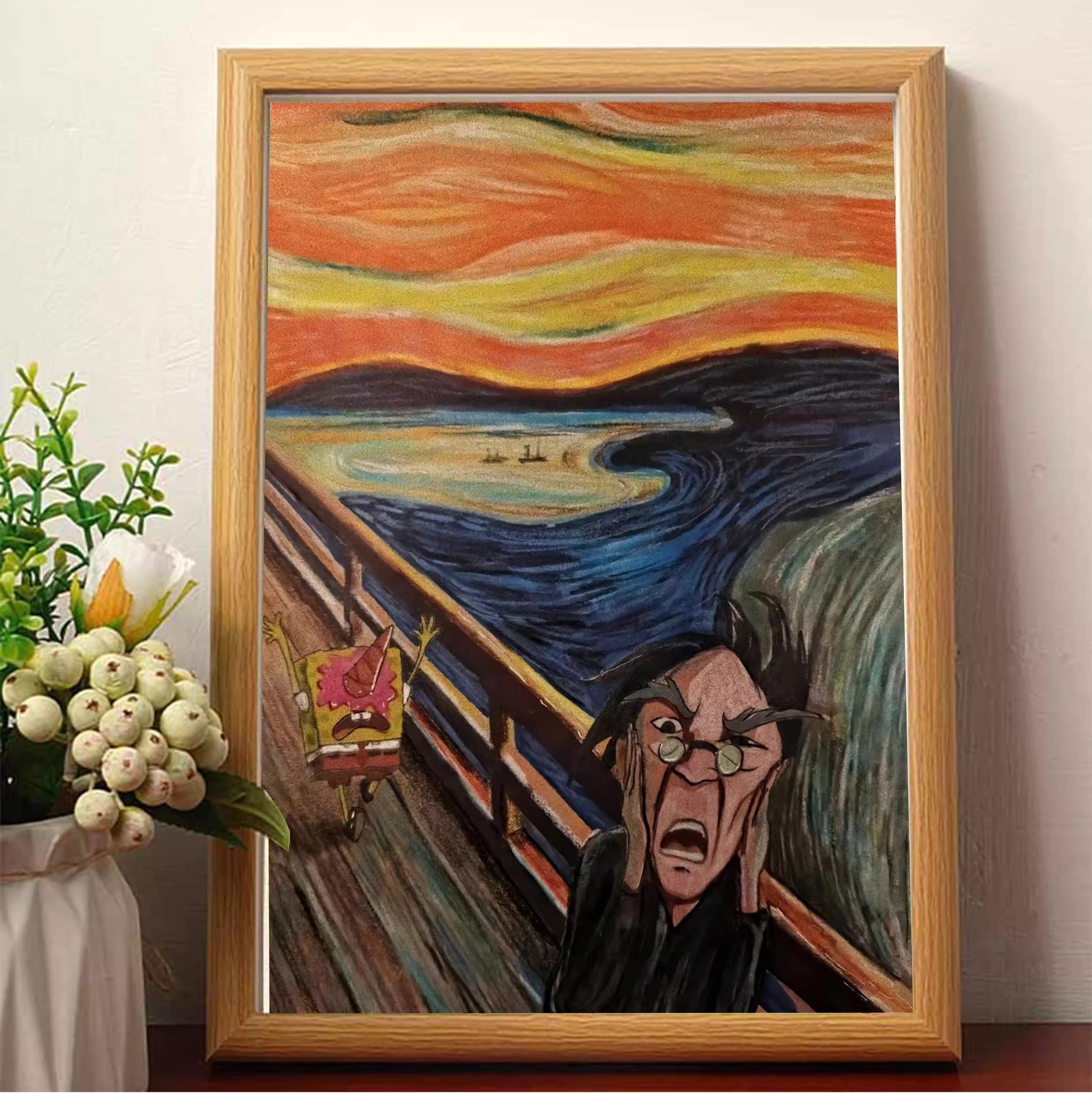 梵爹自画像恶搞梵高世界名画相框名家真迹客厅卧室玄关柜子摆画潮,家居饰品,相框/画框,淘宝优惠券,粉丝福利购,淘宝优惠卷