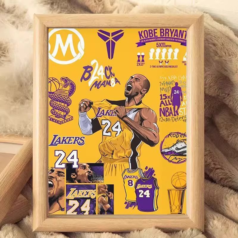科比纪念品NBA摆件挂画相框照片篮球科比照片科比生日礼物送男生