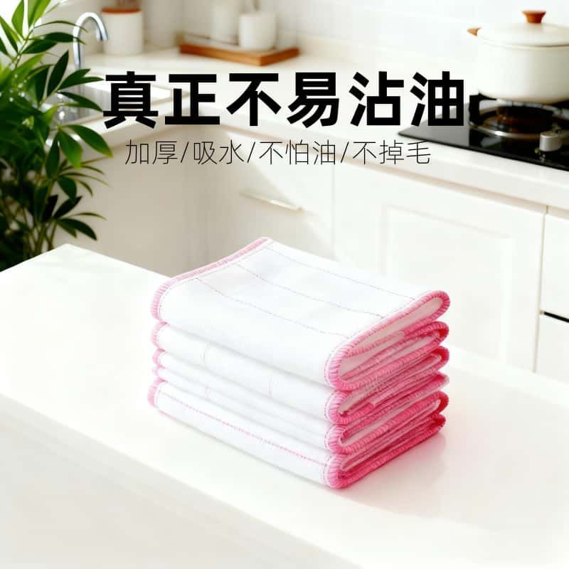 加厚洗碗布厨房清洁用品 纯棉纱抹布吸水不沾油易清洗毛巾百洁布