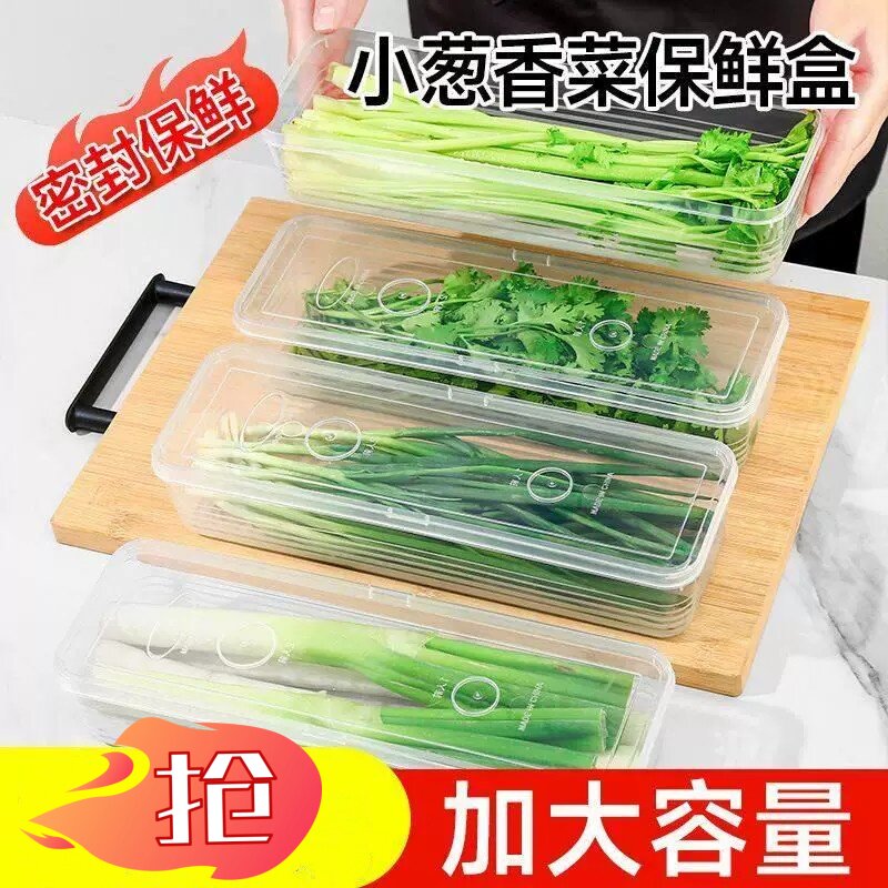 保鲜盒大小葱香菜芫荽整根姜蒜面 面条鸡蛋收纳整理盒冰箱收纳盒