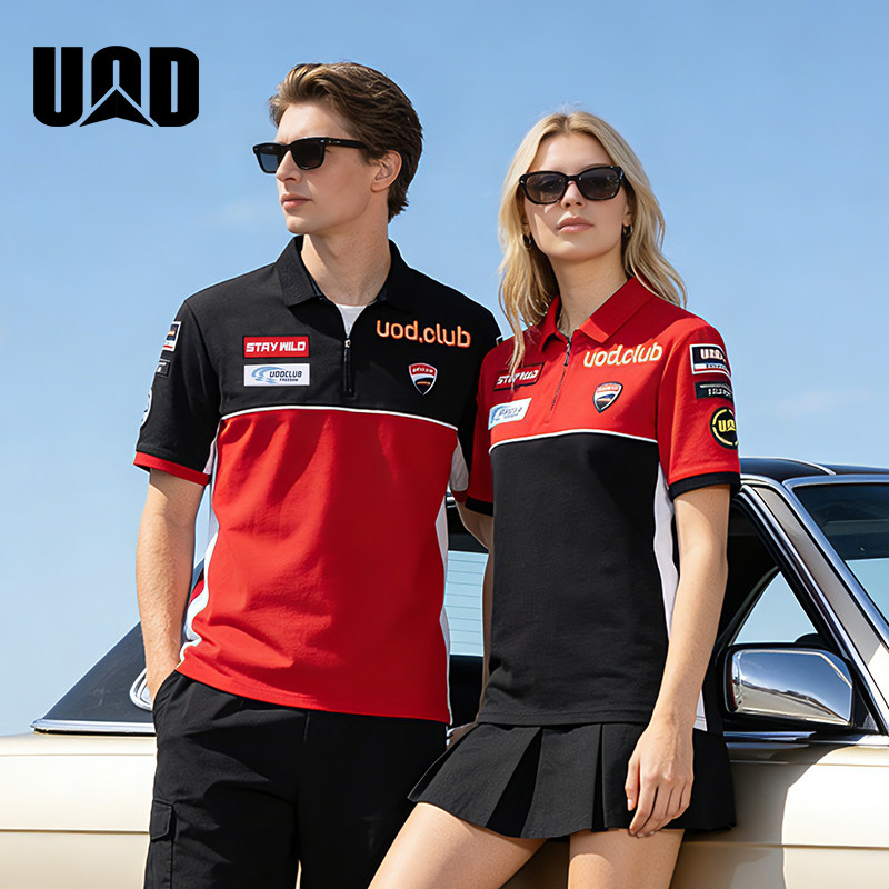 UOD大码POLO衫凉感夏刺绣t恤凉感短袖美式潮牌情侣Polo女