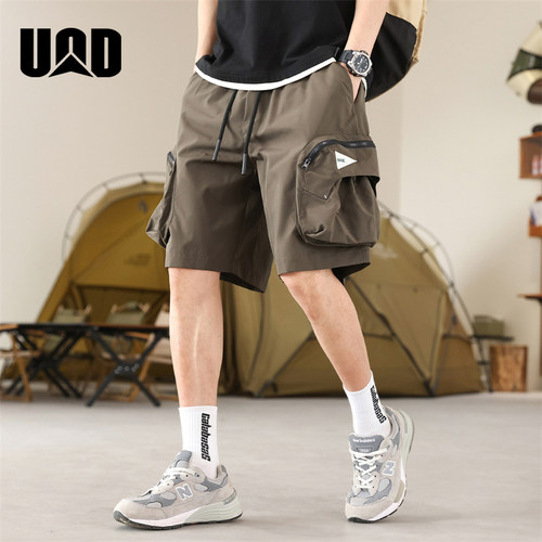 UOD休闲短裤男新款宽松百搭夏季短裤情侣款户外速干裤潮日系短裤