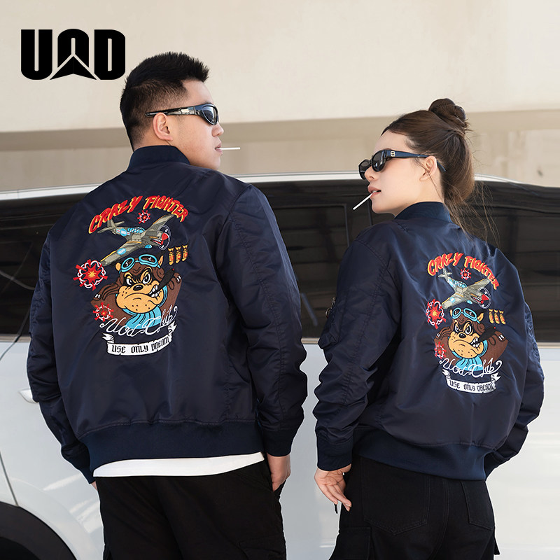 UOD26年新款夹克外套男款春季潮牌防风棒球服刺绣徽章飞行员夹克