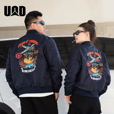 UOD26年新款夹克外套男款春季潮牌防风棒球服刺绣徽章飞行员夹克