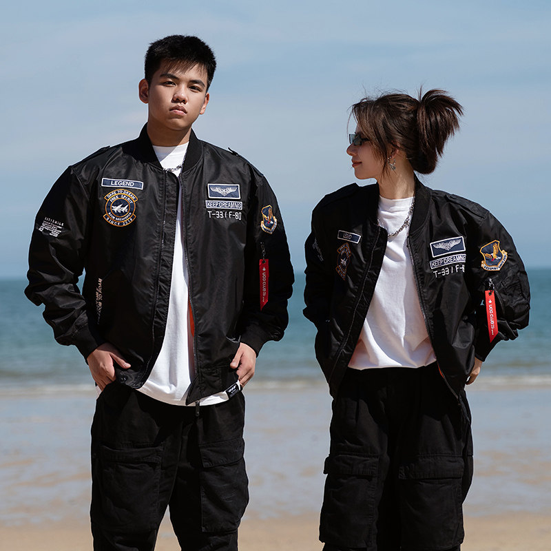 UOD2025新款夹克刺绣情侣款春秋季宽松百搭休闲外套时尚