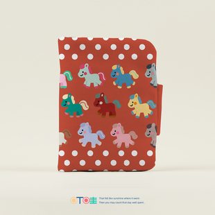 彩虹小马护照夹马年波点旅行证件包布艺护照本收纳包护照钱包一体