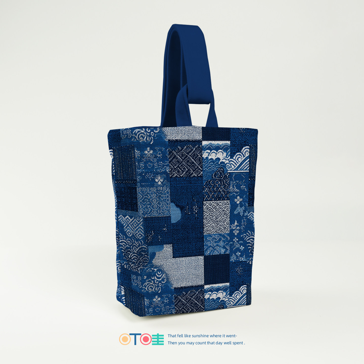 蓝染拼布风印花小拎包上班通勤杂物手提袋超好看的帆布包水桶包包,收纳整理,购物袋/环保袋/帆布袋,淘宝优惠券,粉丝福利购,淘宝优惠卷