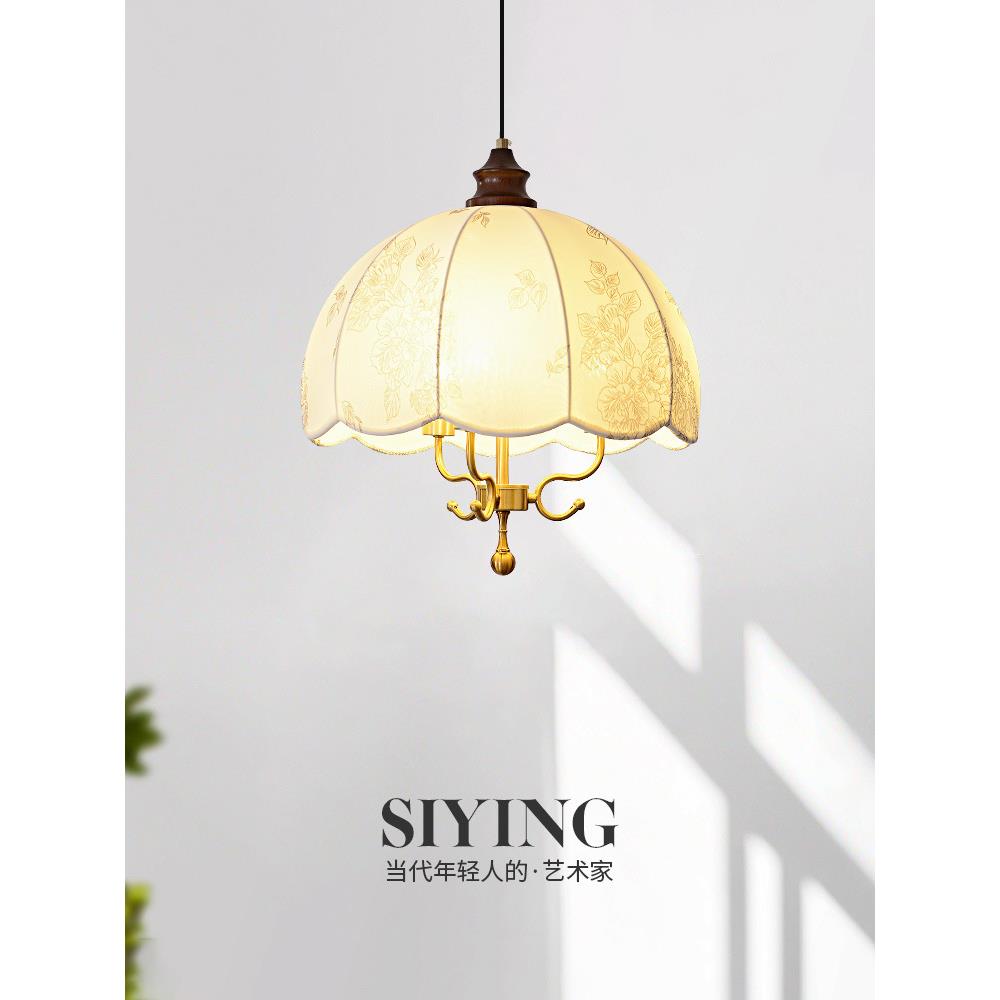 2024年新款法式复古风餐厅灯卧室灯主卧吊灯设计师中古餐桌吧台灯