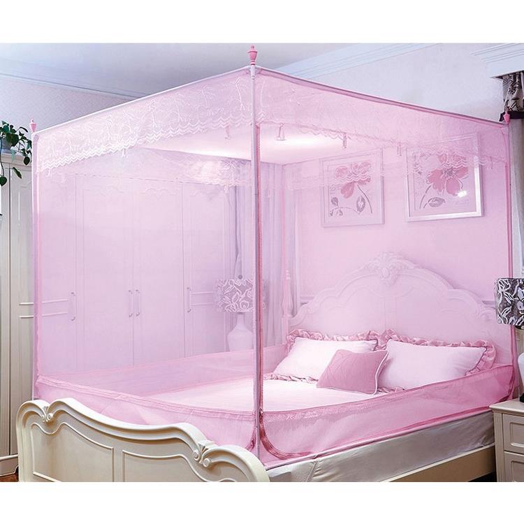 A6L蚊帐1.5米三开门方顶拉链防摔双人家用1.8m床蒙古包公主风