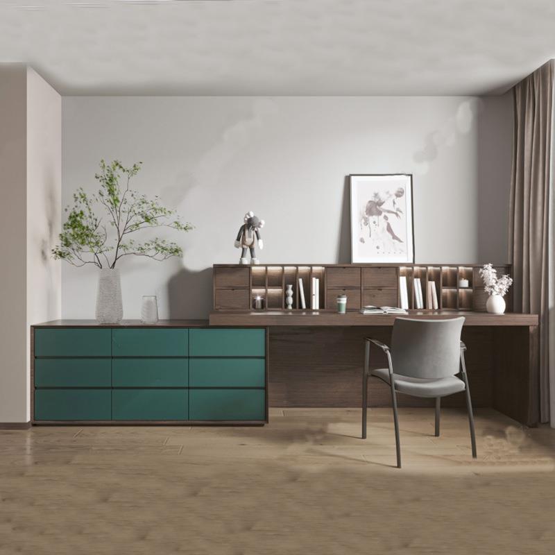 网红烤漆梳妆台卧室伸缩书桌一体柜现代简约实木化妆台斗柜整装